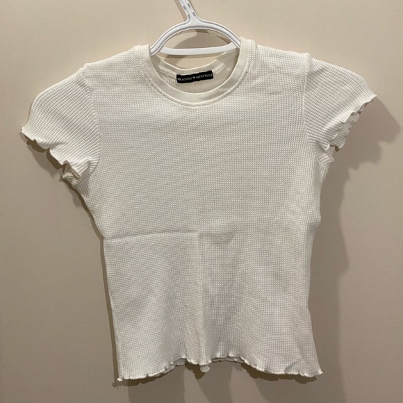 BRANDY MELVILLE WAFFLE BABY TEE - Picture 1 of 3